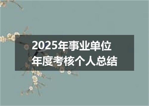 2025年事业单位年度考核个人总结