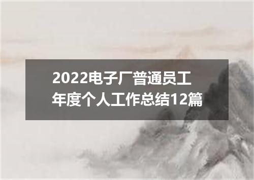 2022电子厂普通员工年度个人工作总结12篇