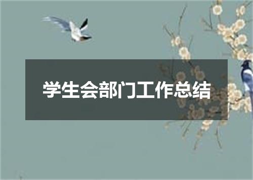 学生会部门工作总结