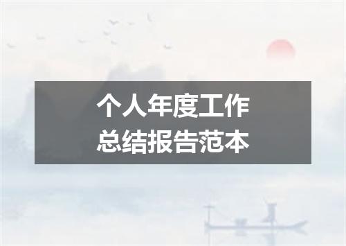 个人年度工作总结报告范本