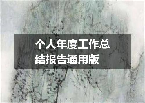 个人年度工作总结报告通用版