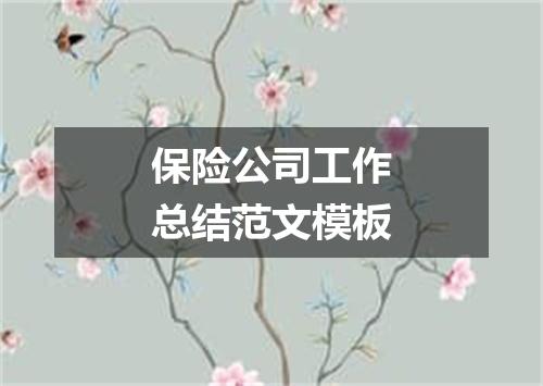 保险公司工作总结范文模板