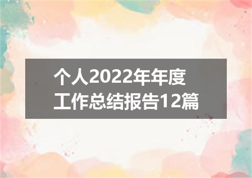 个人2022年年度工作总结报告12篇