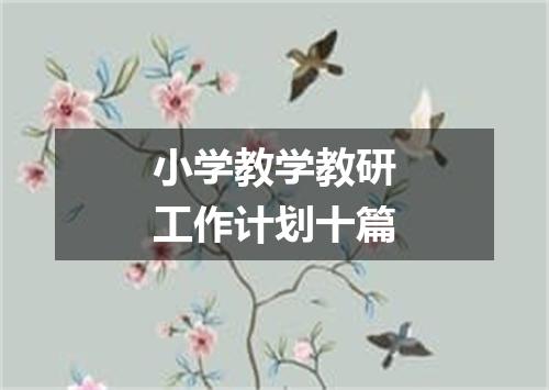 小学教学教研工作计划十篇