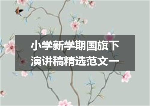 小学新学期国旗下演讲稿精选范文一