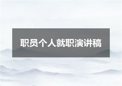 职员个人就职演讲稿