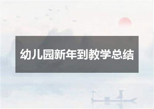 幼儿园新年到教学总结
