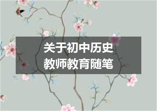 关于初中历史教师教育随笔