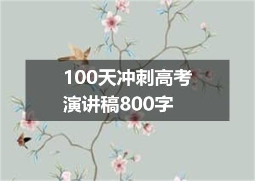 100天冲刺高考演讲稿800字