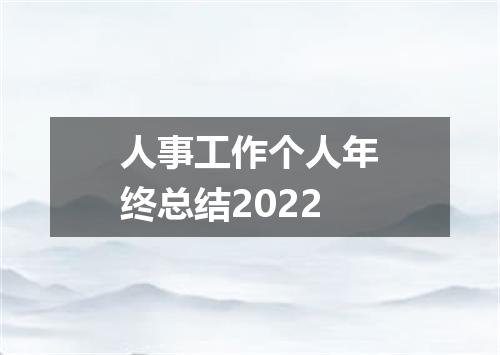 人事工作个人年终总结2022
