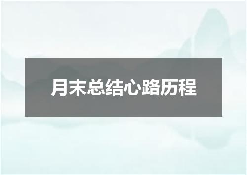 月末总结心路历程