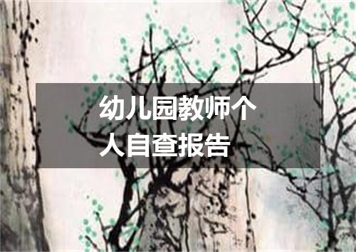 幼儿园教师个人自查报告