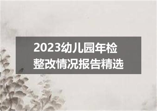 2023幼儿园年检整改情况报告精选