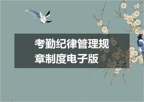 考勤纪律管理规章制度电子版