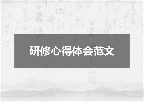 研修心得体会范文