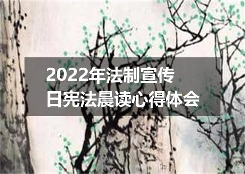 2022年法制宣传日宪法晨读心得体会