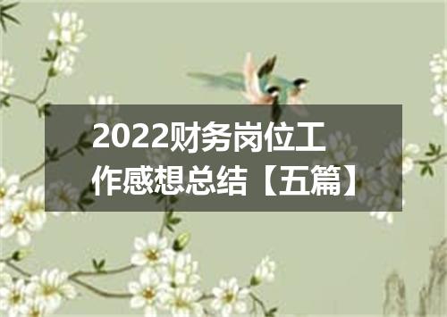 2022财务岗位工作感想总结【五篇】