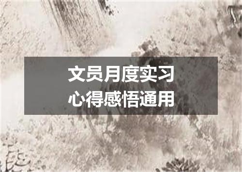 文员月度实习心得感悟通用