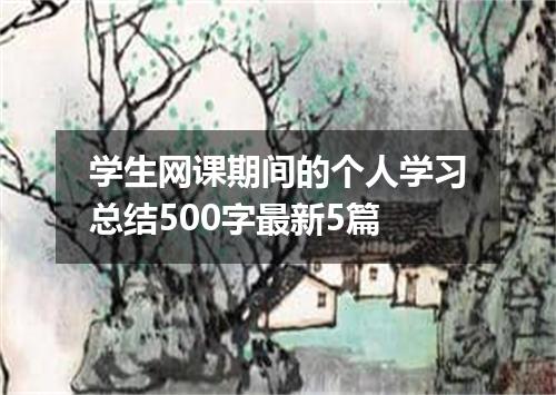 学生网课期间的个人学习总结500字最新5篇