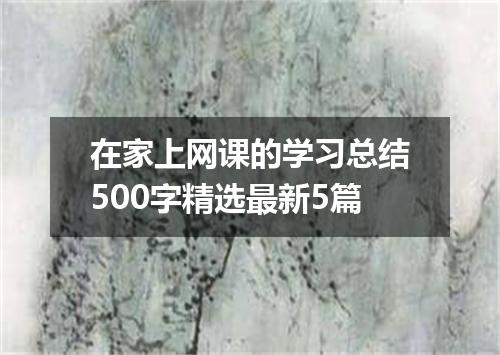 在家上网课的学习总结500字精选最新5篇