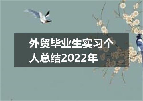 外贸毕业生实习个人总结2022年