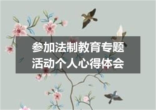 参加法制教育专题活动个人心得体会