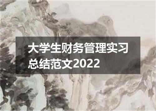 大学生财务管理实习总结范文2022
