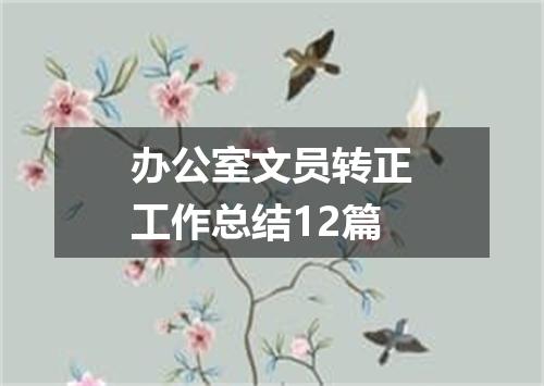 办公室文员转正工作总结12篇