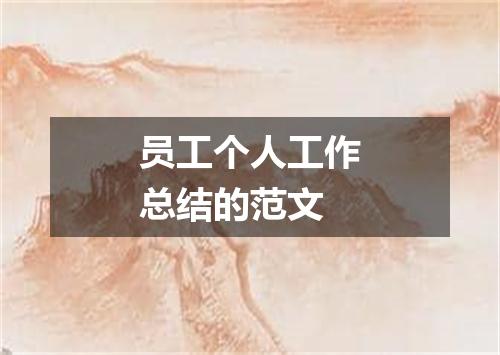员工个人工作总结的范文