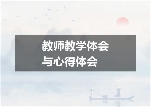 教师教学体会与心得体会