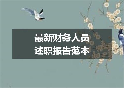 最新财务人员述职报告范本