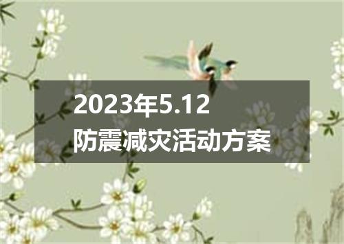 2023年5.12防震减灾活动方案