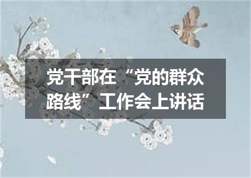 党干部在“党的群众路线”工作会上讲话