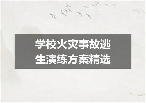 学校火灾事故逃生演练方案精选