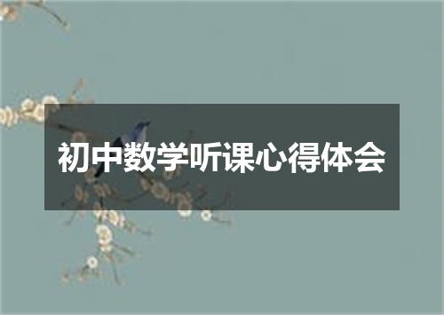 初中数学听课心得体会