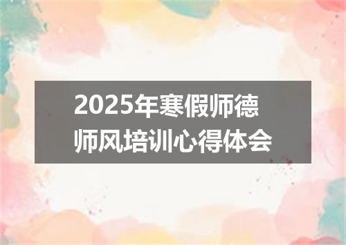 2025年寒假师德师风培训心得体会