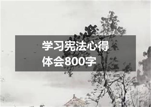 学习宪法心得体会800字