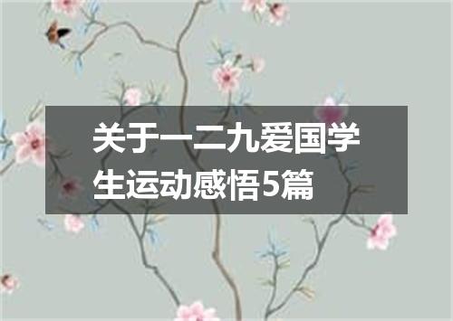 关于一二九爱国学生运动感悟5篇