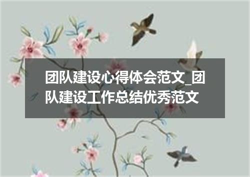 团队建设心得体会范文_团队建设工作总结优秀范文