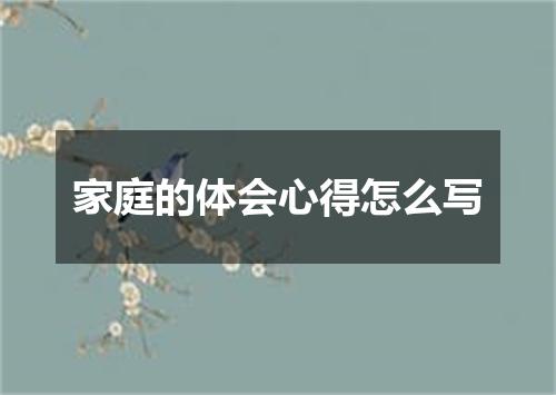 家庭的体会心得怎么写