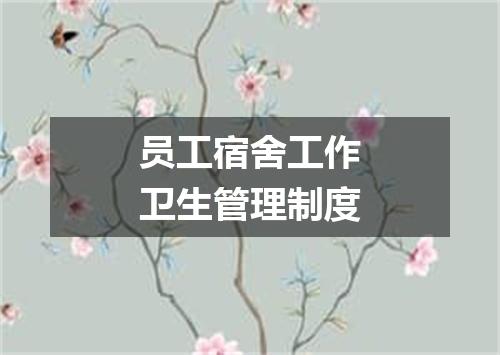 员工宿舍工作卫生管理制度