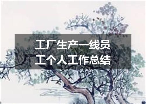 工厂生产一线员工个人工作总结