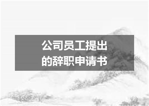 公司员工提出的辞职申请书
