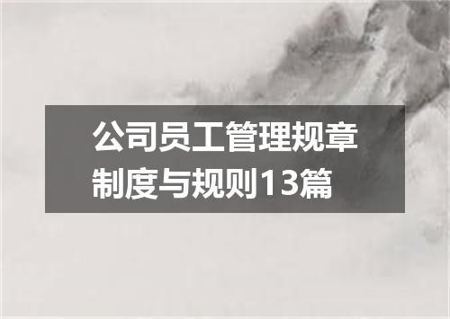 公司员工管理规章制度与规则13篇