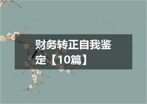财务转正自我鉴定【10篇】