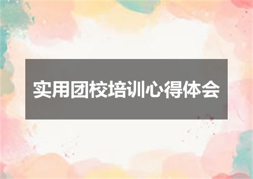 实用团校培训心得体会