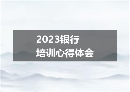 2023银行培训心得体会