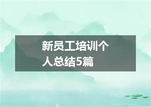新员工培训个人总结5篇