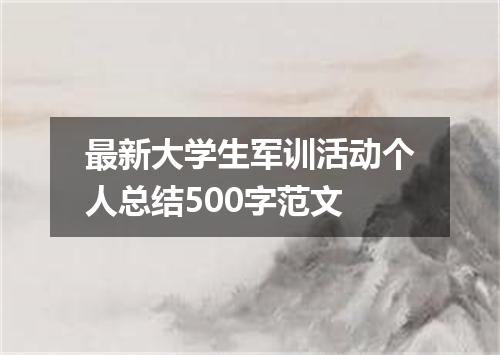 最新大学生军训活动个人总结500字范文