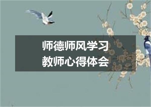 师德师风学习教师心得体会
